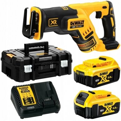 Akumuliatorinis tiesinis pjūklas DeWalt DCS367P2; 18 V; 2x5,0 Ah akum.