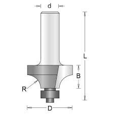 Apvalinimo freza Hikoki 754101; d=8 mm; D=15,9 mm; su guoliu