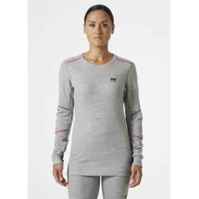 Apatiniai marškinėliai LIFA MERINO CREWNECK, moteriški, pilka L, Helly Hansen WorkWear 1