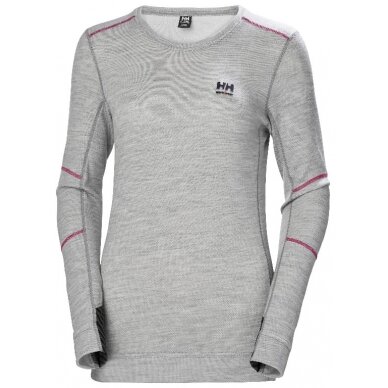 Apatiniai marškinėliai LIFA MERINO CREWNECK, moteriški, pilka L, Helly Hansen WorkWear