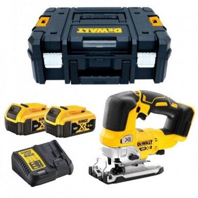 DeWALT DCS334P2 Akumuliatorinis siaurapjūklis 18V; 2x5.0 Ah