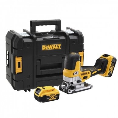 DeWALT DCS335P2 Akumuliatorinis siaurapjūklis 18V; 2x5.0 Ah