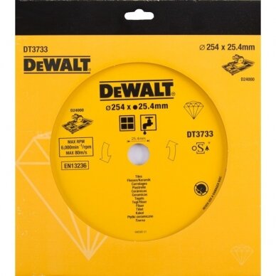 DeWALT DT3733 Deimantinis pjovimo diskas Ø254 mm 1