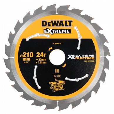 DeWALT pjovimo diskas medienai 210 mm T24; DT99565-QZ