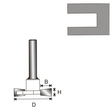 Freza medžiui Dedra 07F122B, 8 D 32 H 6,35 B 9,4 mm 1