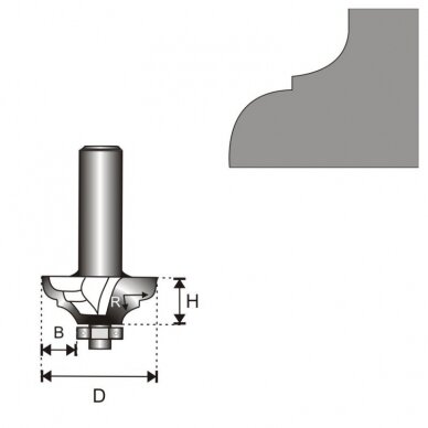 Freza medžiui Dedra 07F182B, 8 D 35,2 H 15,9 R 5,55 B 11,1mm 1