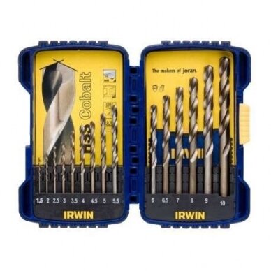 GRĄŽTŲ RINKINYS IRWIN HSS COBALT 1.5-10 MM 15 VNT., 02-3036501