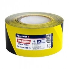 ĮSPĖJIMO JUOSTA 250 M X 75 MM, JUODA/GELTONA SPECIALIST+, 40/2-SIGN250