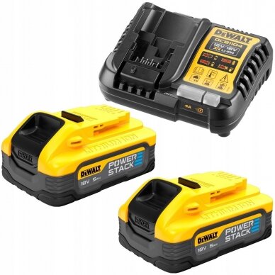 Kampinis šlifuoklis DeWalt DCG409H2T-QW; 18 V; 2x5,0 Ah akum. 4