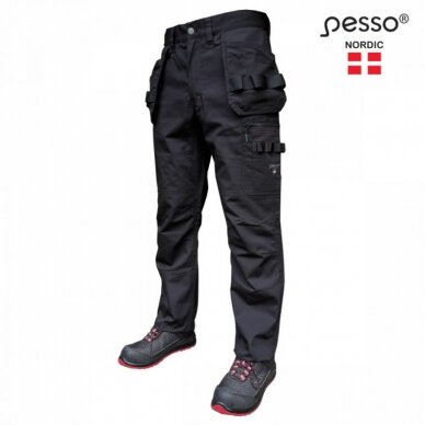 Kelnės  su kišenėmis dėklais Ripstop Pro, black C52, Pesso