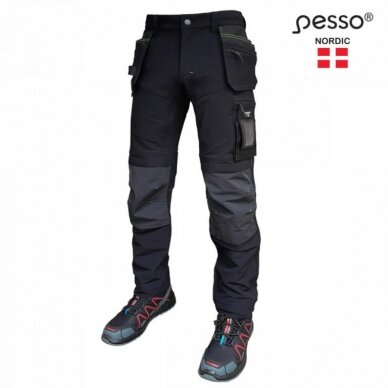 Kelnės  su kišenėmis dėklais Taurus Stretch, juoda C46, Pesso