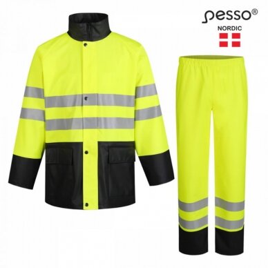 Komplektas Gpuhv3205_g nuo lietaus, Hi-Vis CL2 geltona/juoda 2XL, Pesso