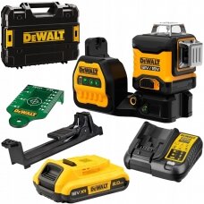 Kryžminis lazerinis nivelyras DeWALT XR DCE089D1G18; 18 V; 1x2,0 Ah akum.