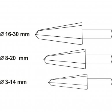 Kūginis grąžtas Yato YT-44730; 3 vnt. 4