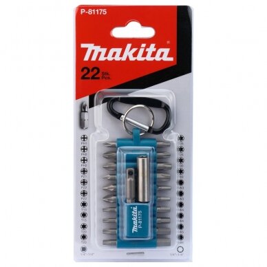 Makita P-81175 sukimo antgalių rinkinys 22 vnt. 2