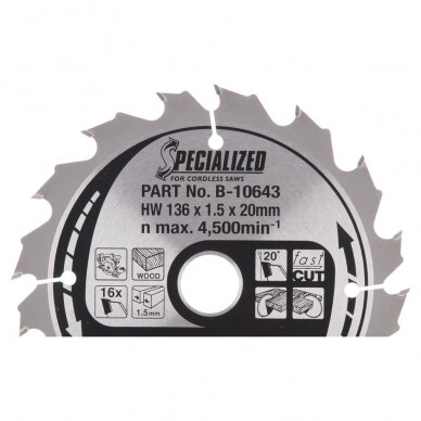 Makita pjovimo diskas medienai 136x1,5 mm T16 B-10643 1