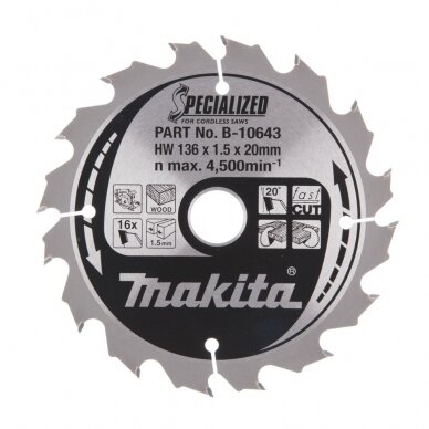 Makita pjovimo diskas medienai 136x1,5 mm T16 B-10643