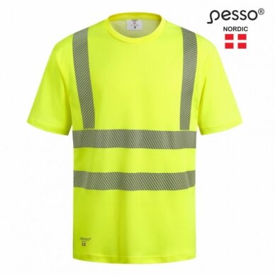 Marškinėliai Hvmcot trumpomis rankovėmis CL2, geltona M, Pesso