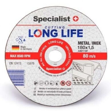 METALO PJ.DISKAS LONG LIFE 180X1,5X22 MM