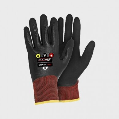 Pirštinės, GRIPS OIL MAX, nitrilas,  jutiklinė ekrano lietimo funkcija 10, Gloves Pro®