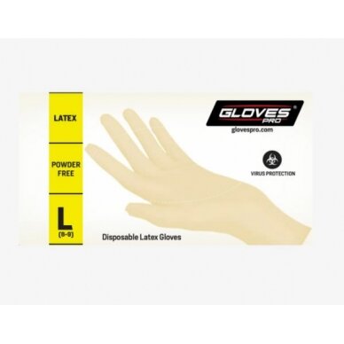 Pirštinės, lateksas, be pudros, vienkartinės,100 vnt/pak 10/XL, Gloves Pro®