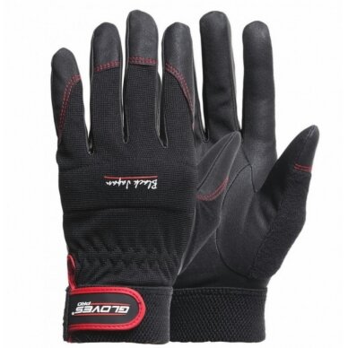 Pirštinės, montažinės, Black Japan, juodos 10, Gloves Pro®