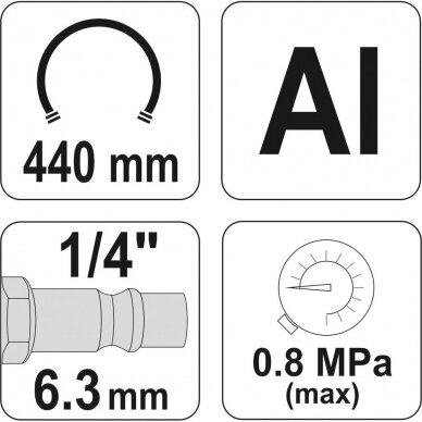 Pistoletas pripūtimui su manometru 1/4", 0,8mPa Yato YT-2370 2