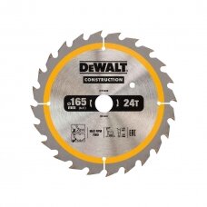 Pjovimo diskas medienai DeWalt; 165x1,86x20,0 mm; Z24; 20°