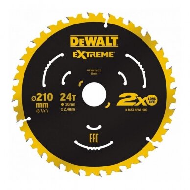 Pjovimo diskas medienai Dewalt DT20432, 210 mm