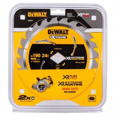 Pjovimo diskas medienai DeWalt DT40270; 190 mm; T24; DT40270