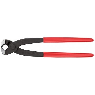 Sąvaržų užspaudimo replės su priekine ir šonine žiaunom, Oetiker 220mm, Knipex