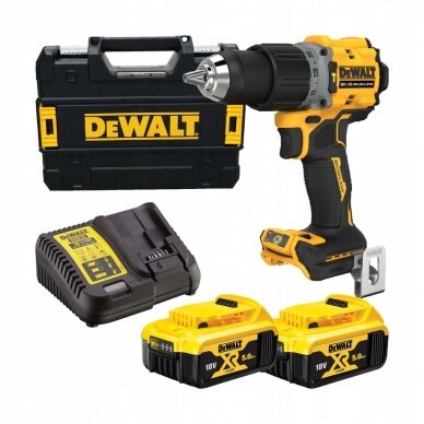 Smūginis gręžtuvas-suktuvas DeWalt DCD805P2T; 18 V; 2x5,0 Ah akum.