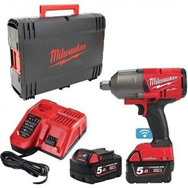 Smūginis veržliasūkis Milwaukee M18 ONEFHIWF34-502X; 18 V; 2x5,0 Ah akum. 2