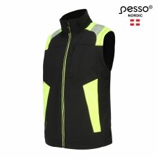 Softshell vest Vesta, black/yellow M, Pesso