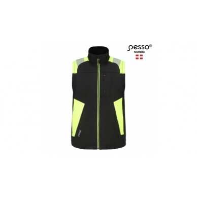 Softshell vest Vesta, black/yellow 2XL, Pesso 1