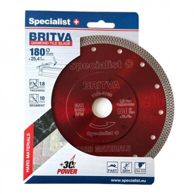 SPECIALIST+ deim. diskas BRITVA, 180x1,8x25,4 mm  11/2-4180