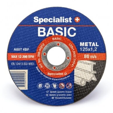 SPECIALIST+ metalo pj. diskas BASIC, 125x1.2x22 mm, 250-41212