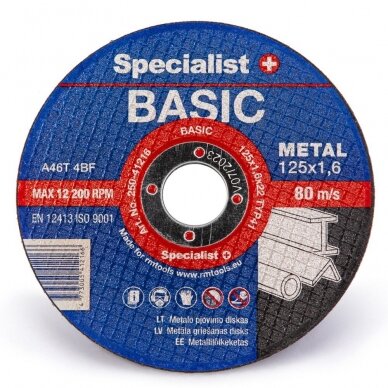 SPECIALIST+ metalo pj. diskas BASIC, 125x1.6x22 mm, 250-41216