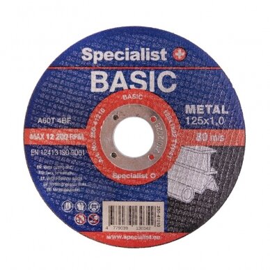 SPECIALIST+ metalo pj. diskas BASIC, 125x1x22 mm, 250-41210