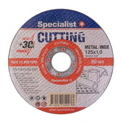 SPECIALIST+ metalo pj.diskas CUTTING, 125x1x22 mm, 250-01210