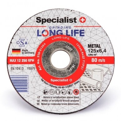 SPECIALIST+ šlif. diskas LONG LIFE, 125x6.4x22 mm, 250-21264