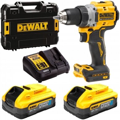 Suktuvas-gręžtuvas DeWalt DCD800H2T-QW; 18 V; 2x5,0 Ah akum.