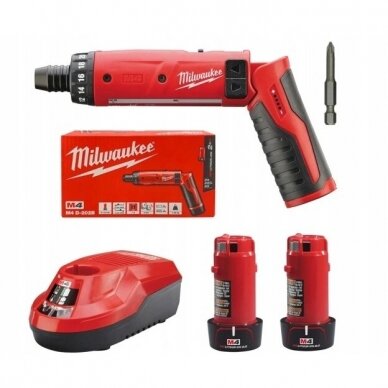 Suktuvas Milwaukee M4 D-202 B; 4 V; 2x2,0 Ah akum.