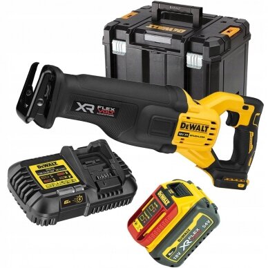 Tiesinis pjūklas DeWalt XR DCS386T1; 18 V; 1x6,0 Ah akum.