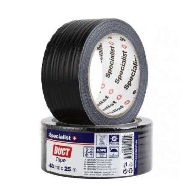 UNIVERSALI LIPNI JUOSTA 48 MM X 25 M, JUODA SPECIALIST+, 40/2-12550J