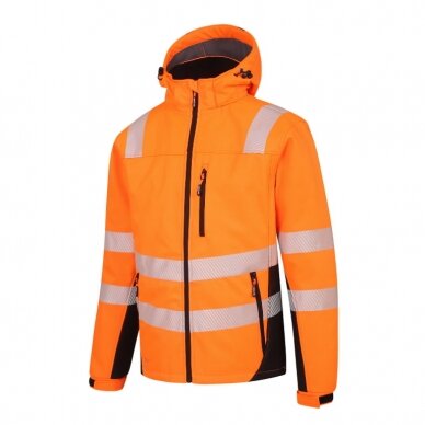 Žieminė softshell striukė Calgary, su pamušalu CL2, oranžinė M, Pesso 1